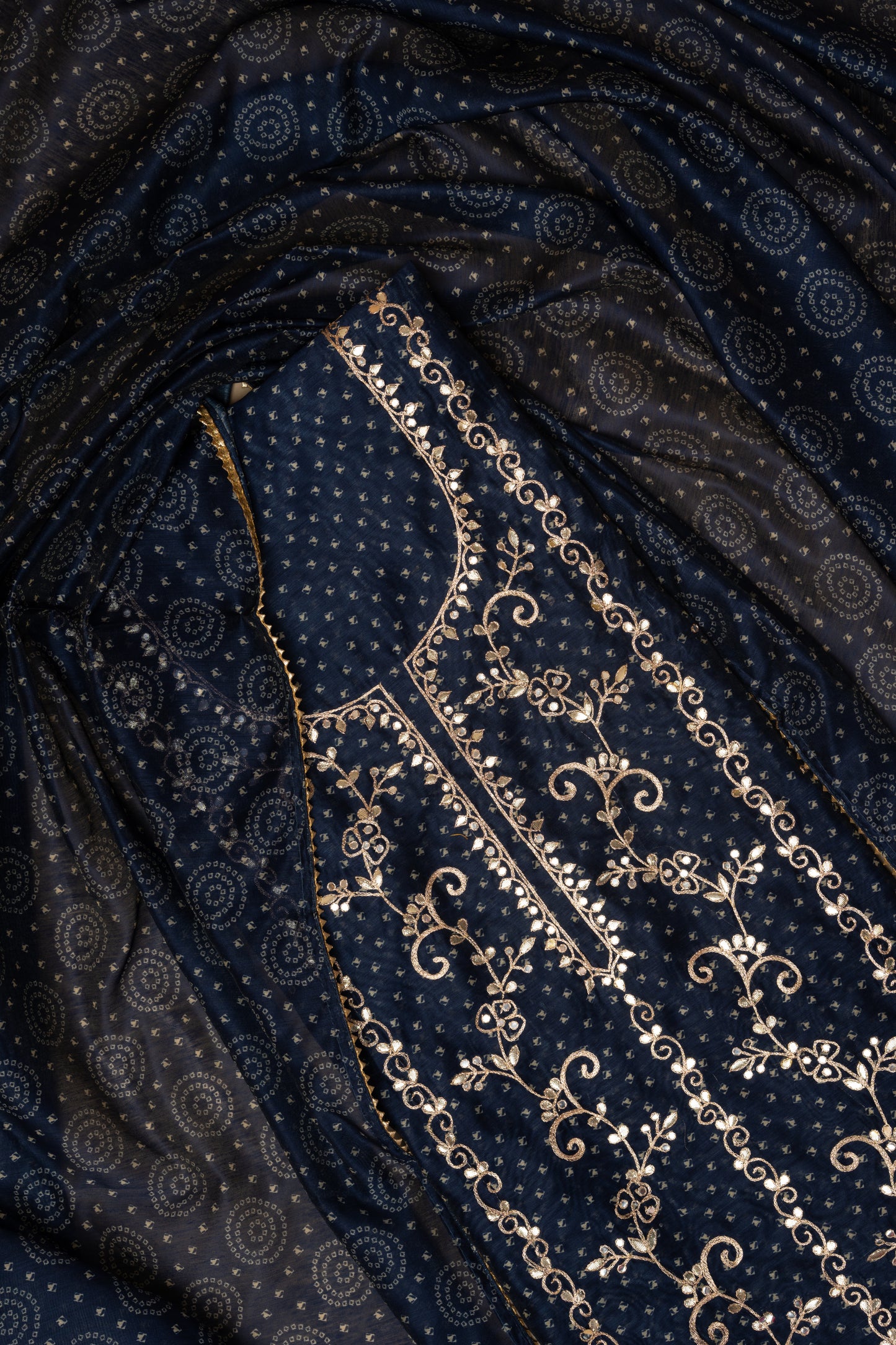 Blue RK 7515A Chanderi Silk Unstitched Suit