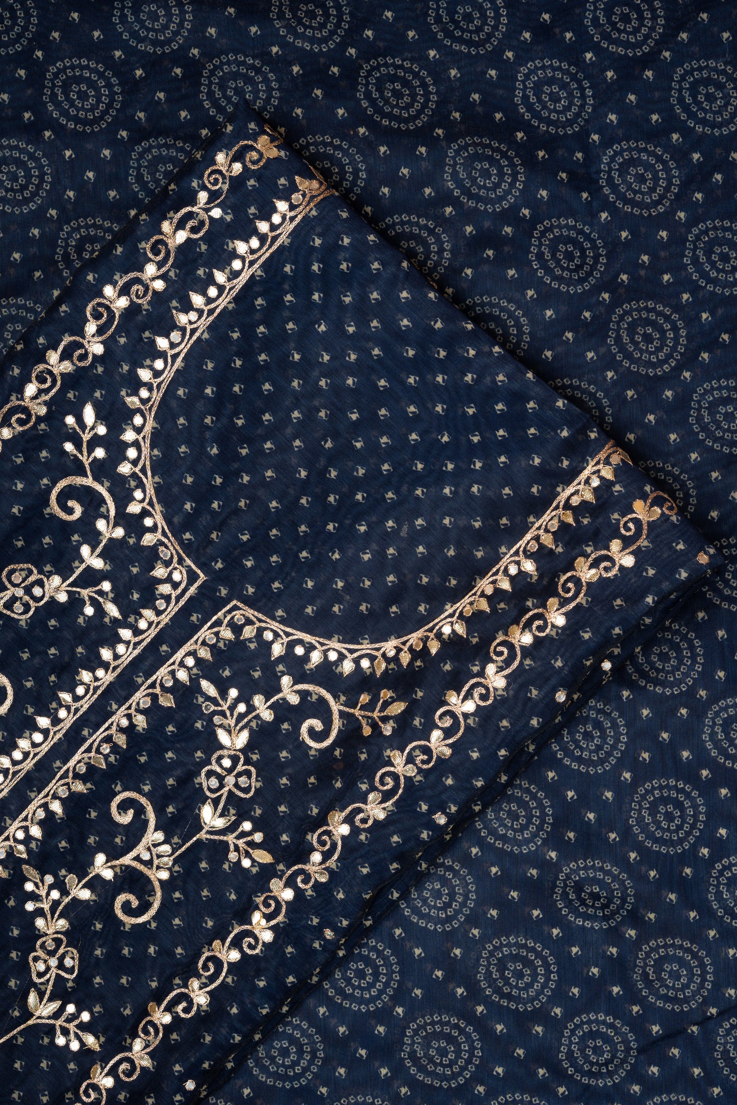 Blue RK 7515A Chanderi Silk Unstitched Suit