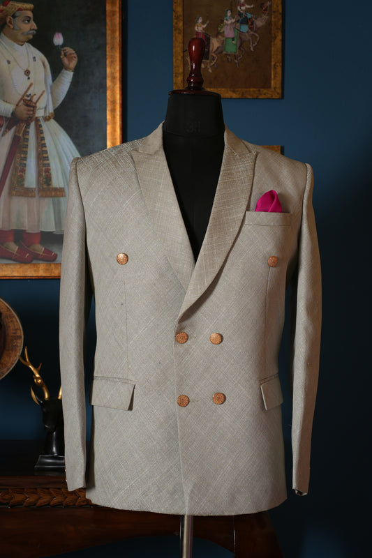 Gray Designer Silk Jodhpuri Blazer