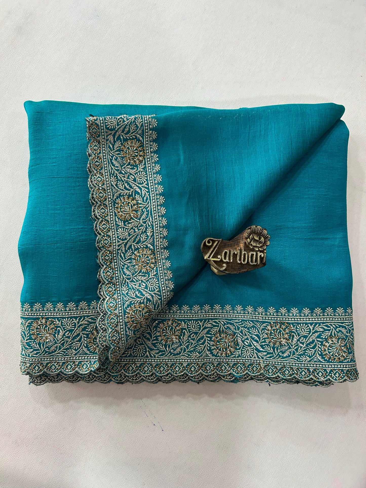 Silk Rama Green Saree