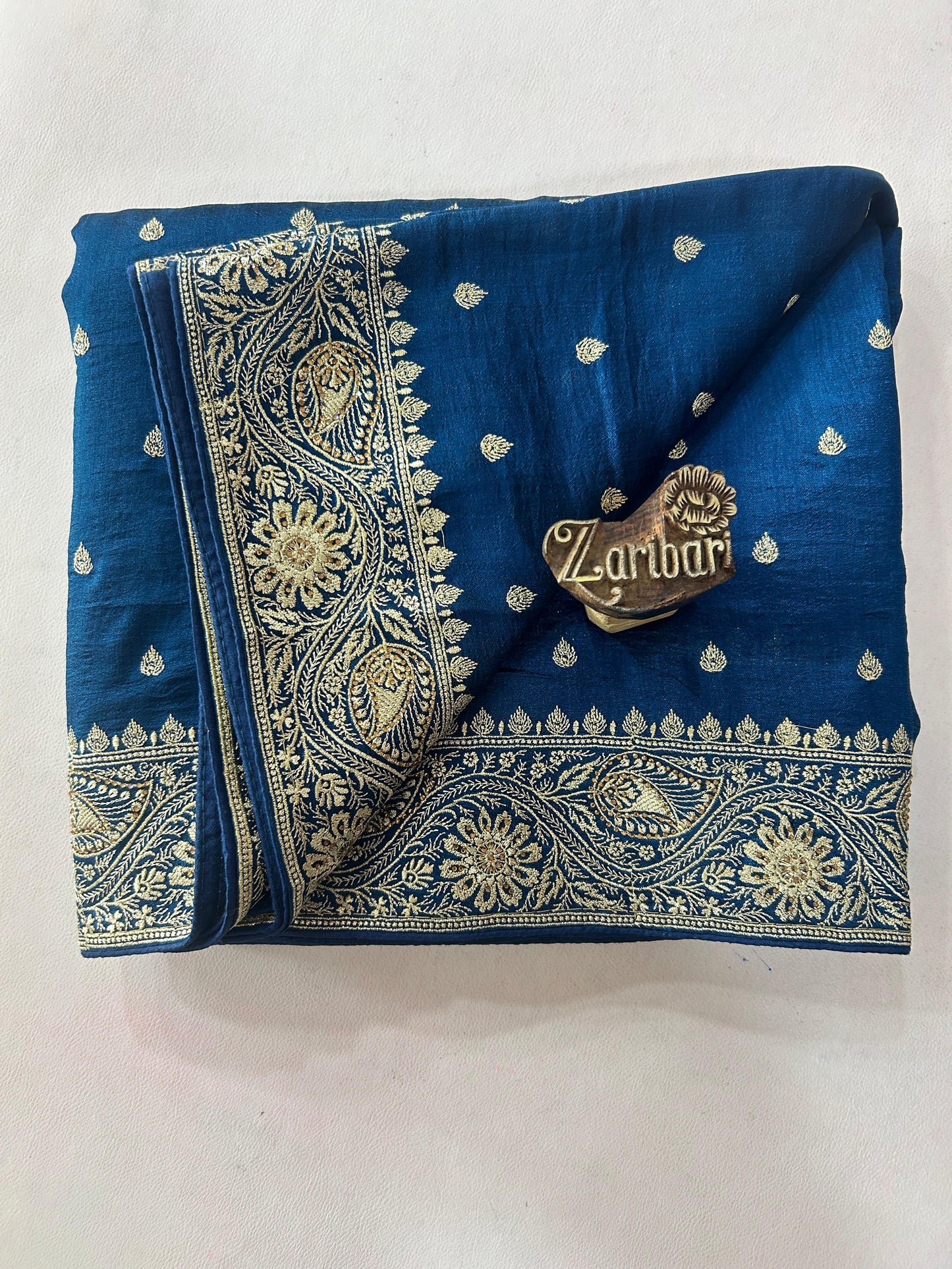 Silk Teal Blue Saree