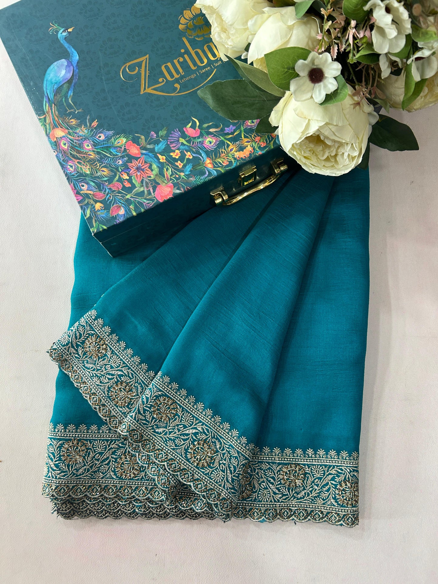 Silk Rama Green Saree