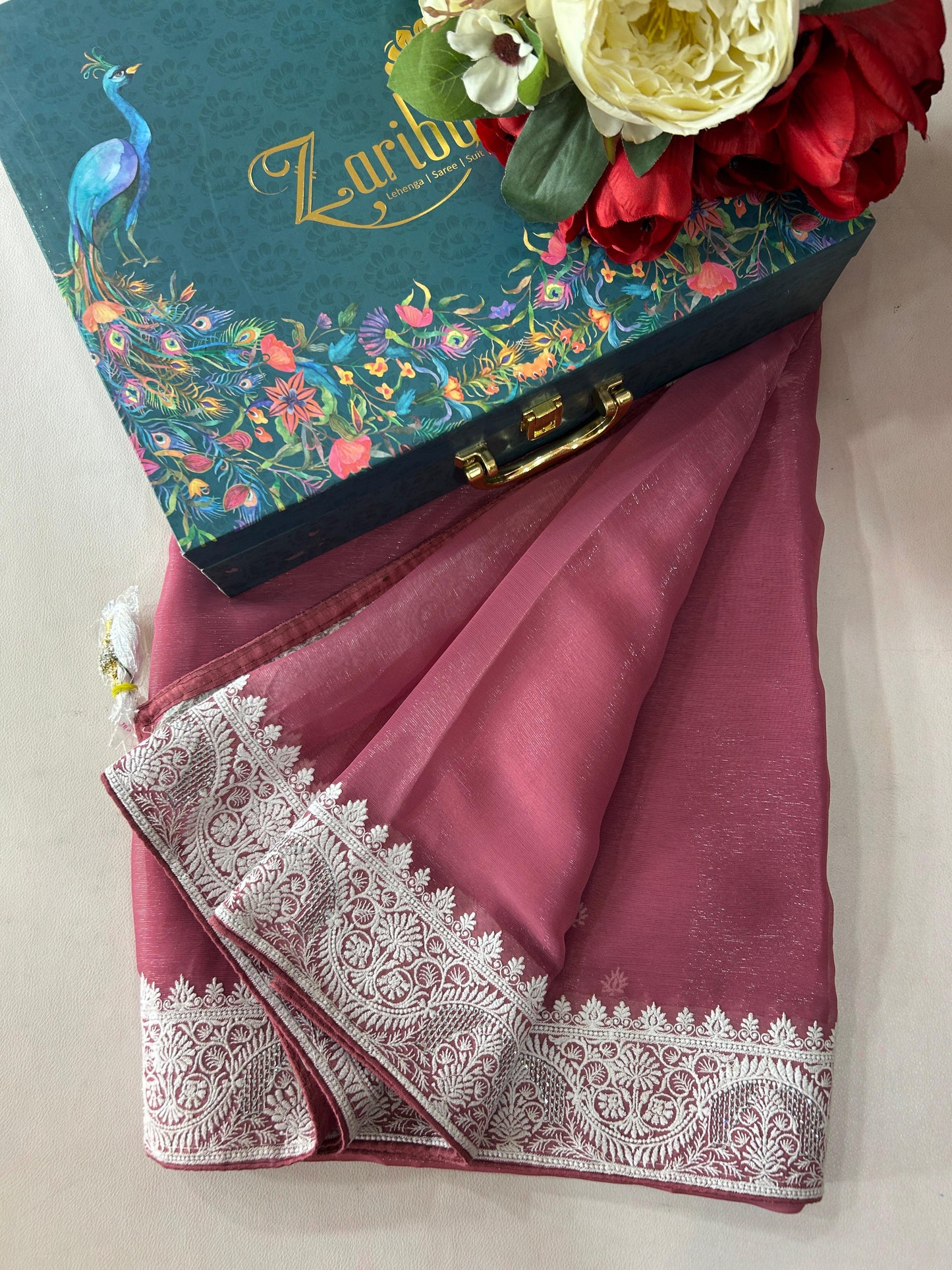 Onion Colour Silk Saree