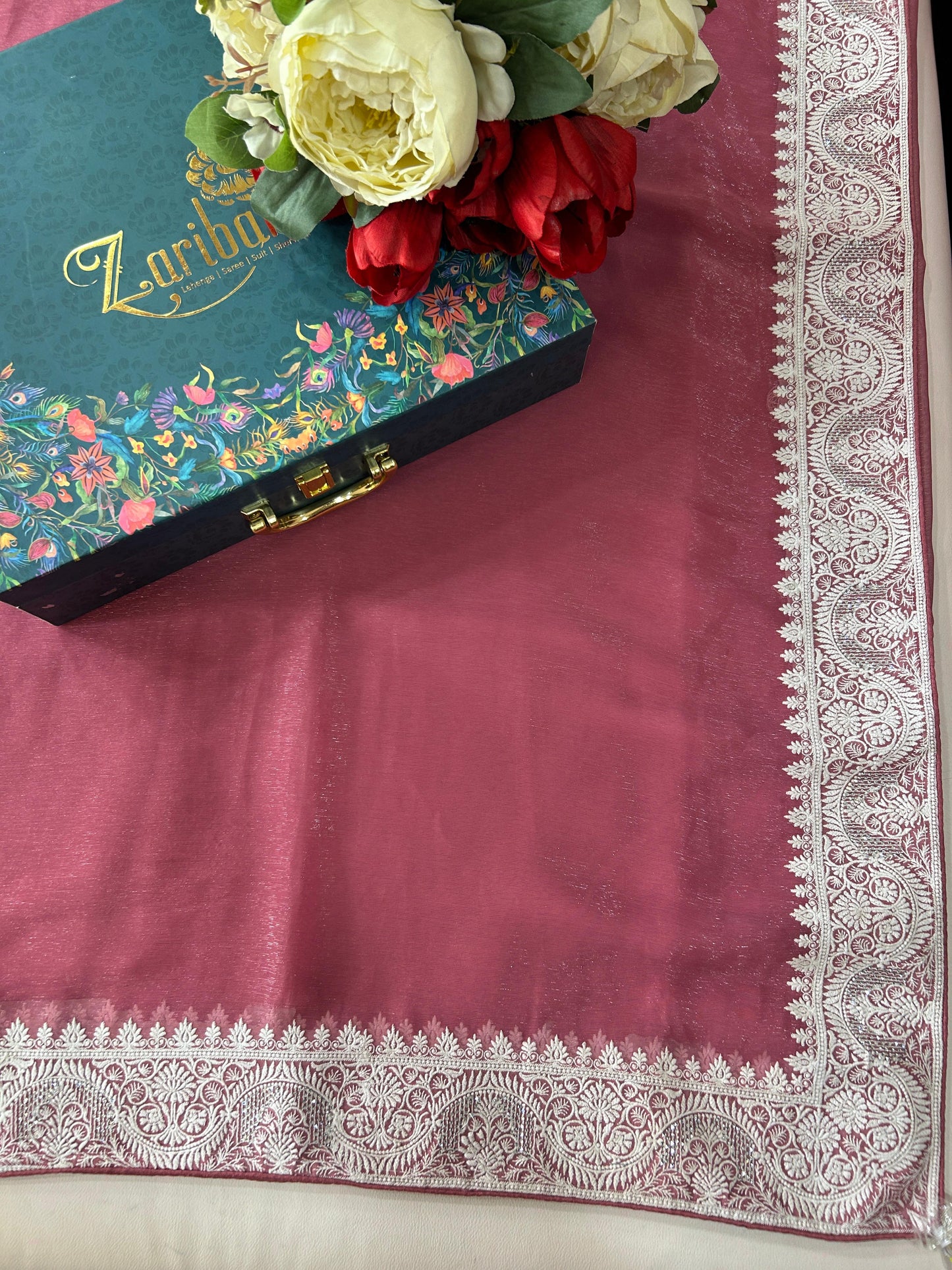 Onion Colour Silk Saree