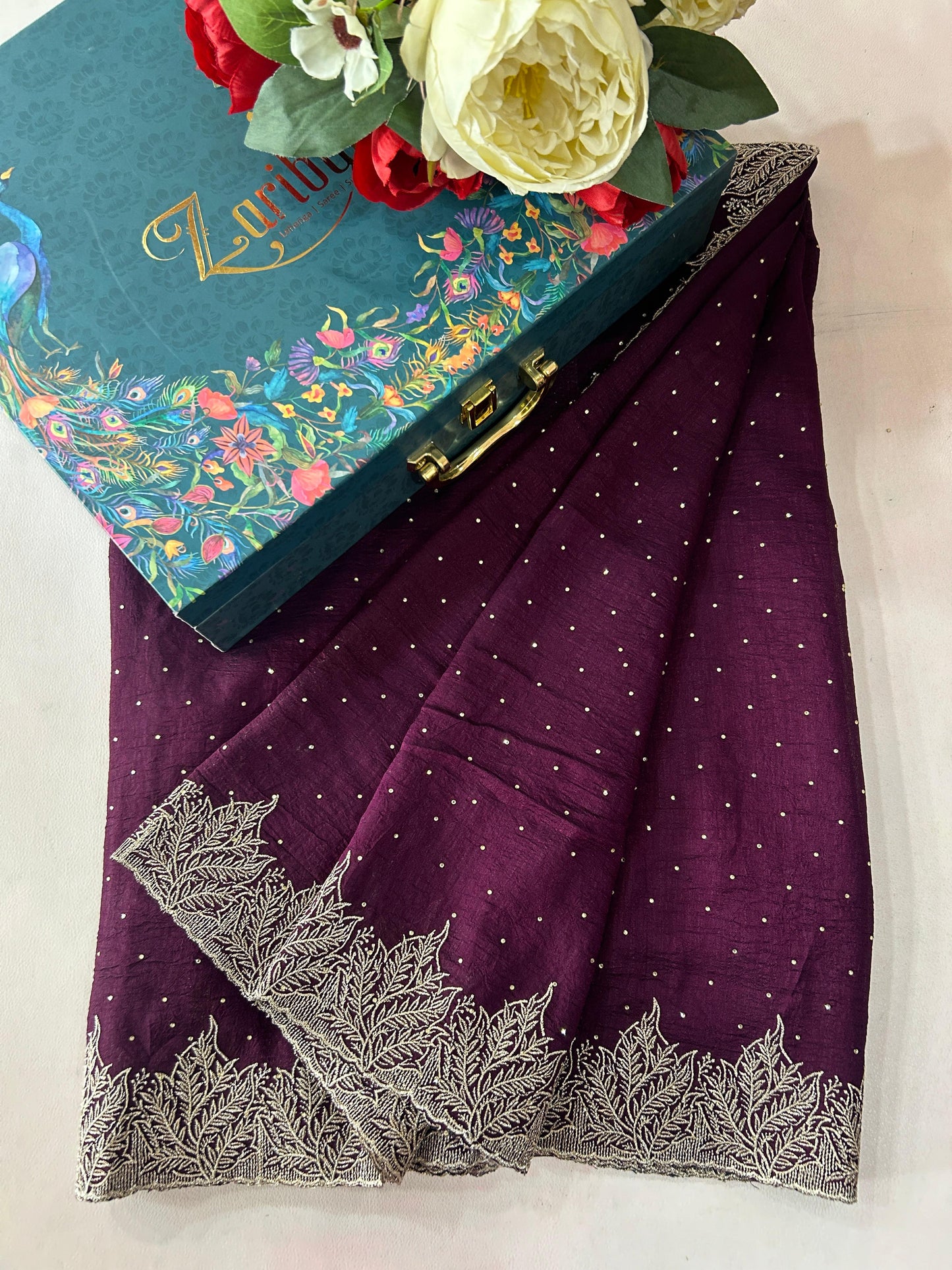 Silk Wine Colour Saree