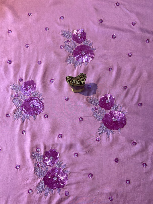 Levendar Colour Russian Silk Unstitched Suit