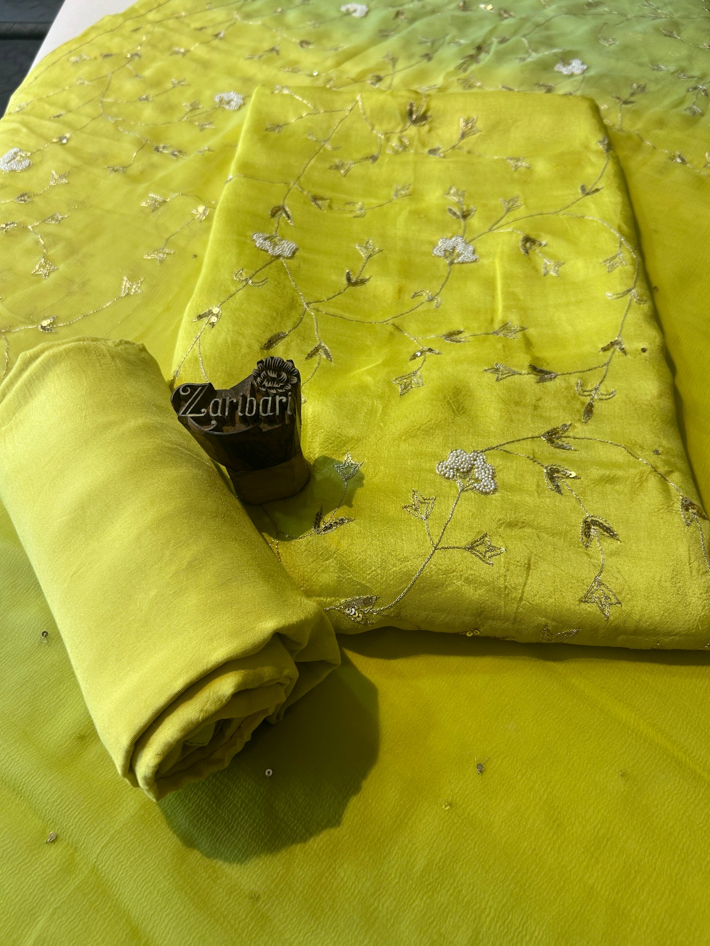 Yellow Colour Russian Silk Unstitched Suit