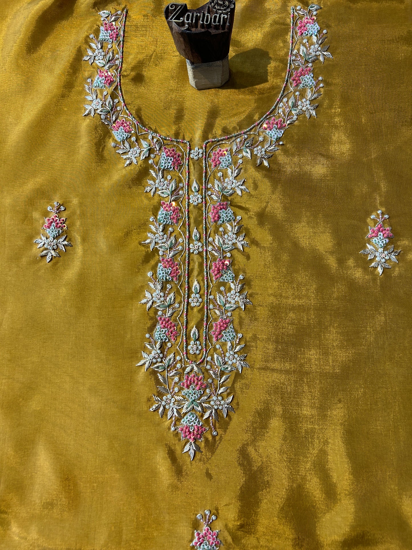 Upada Silk Golden Brown Unstitched Suit