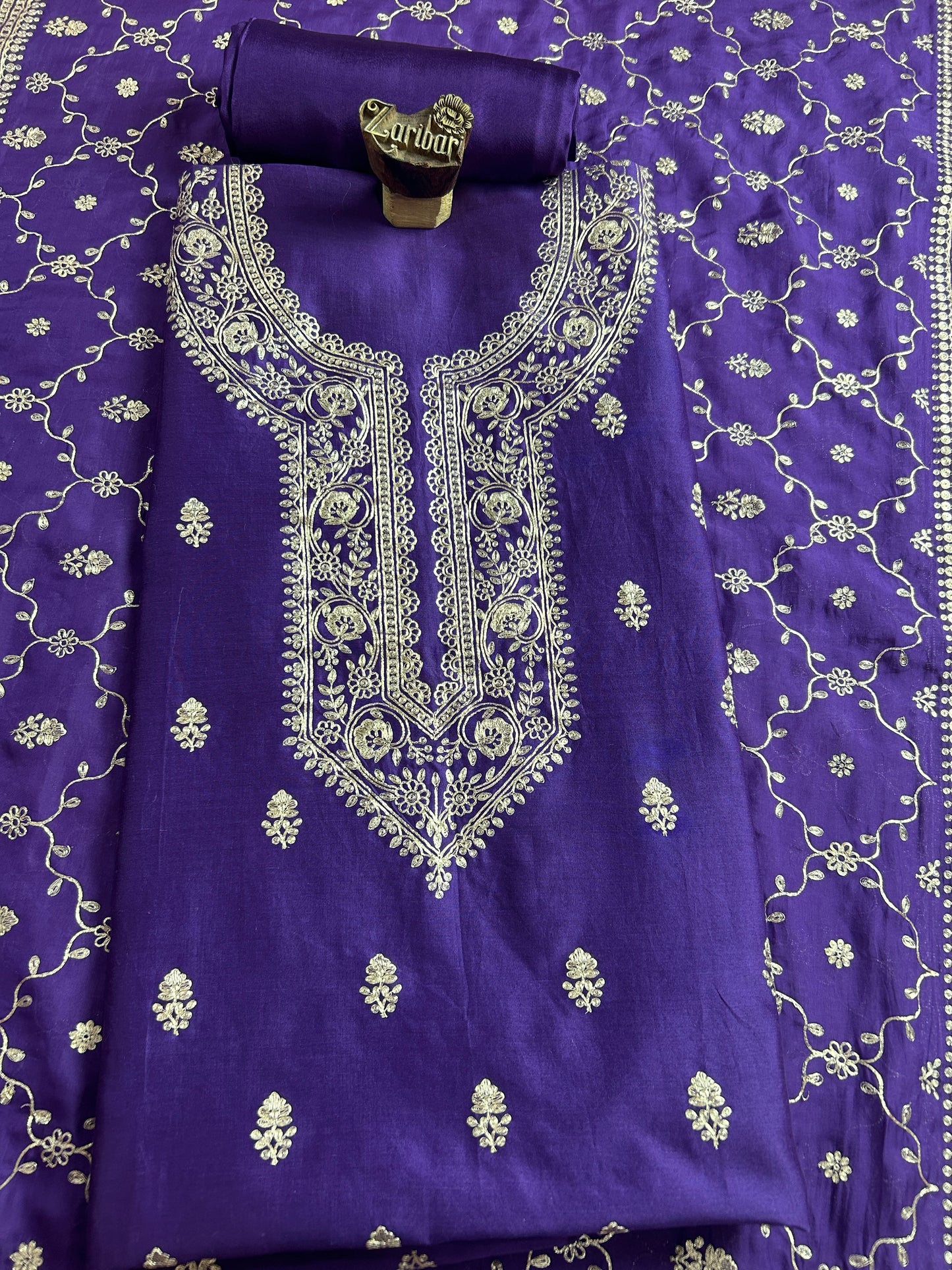 Majestic Purple Pittan Silk Suit