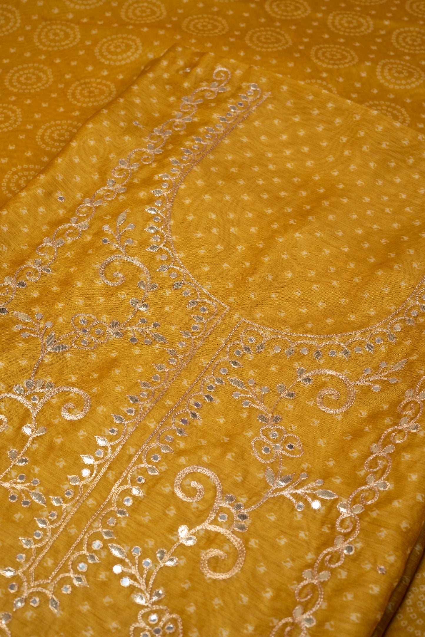 Light Lemon Yellow RK7515A Chanderi Silk Unstitched Suit