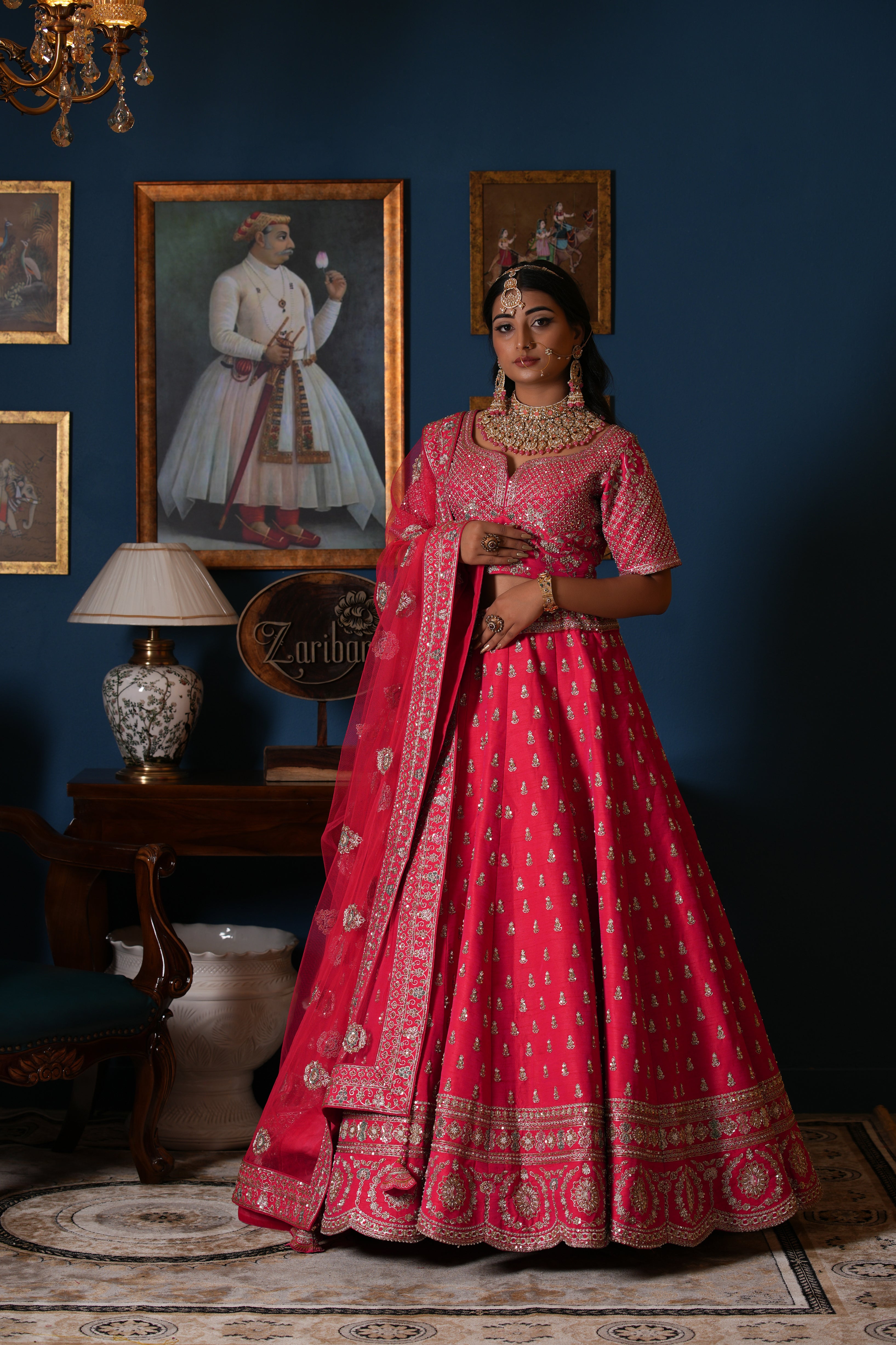 Zari Weaving Semi Stitched Banarasi Silk Lehenga Choli - Online The Chennai  Silks