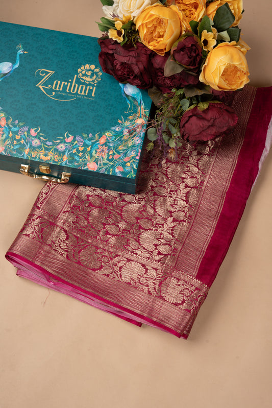 Magenta K-6897 Organza Saree