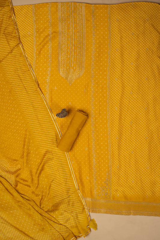Mustard Yellow VFS 6010 Silk Unstitched Suit