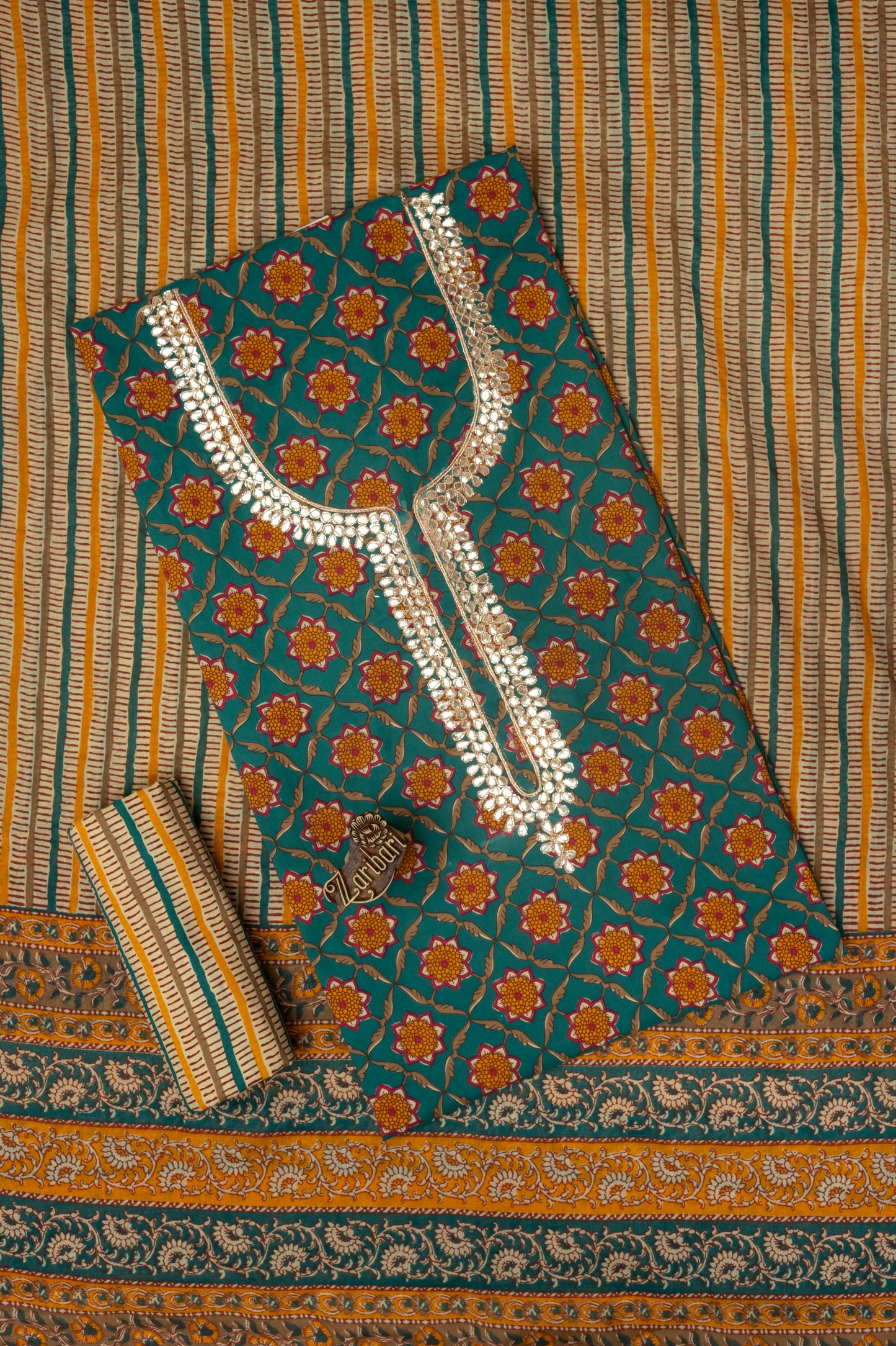 Rama Green GB 1307 Cotton Unstitched Suit