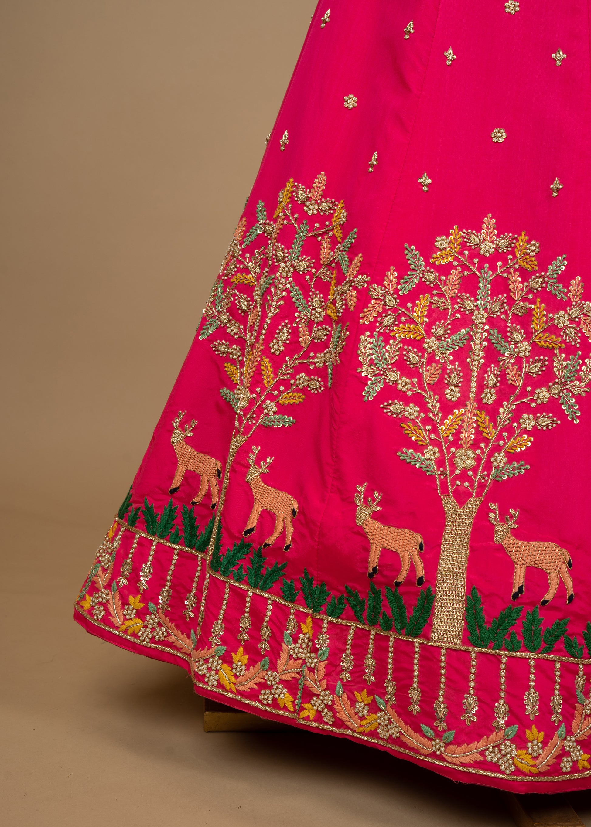 Gorgeous and New: The Latest Rani-Coloured Designer Taffeta Silk Lehenga  for Your Special Day! – Zaribari