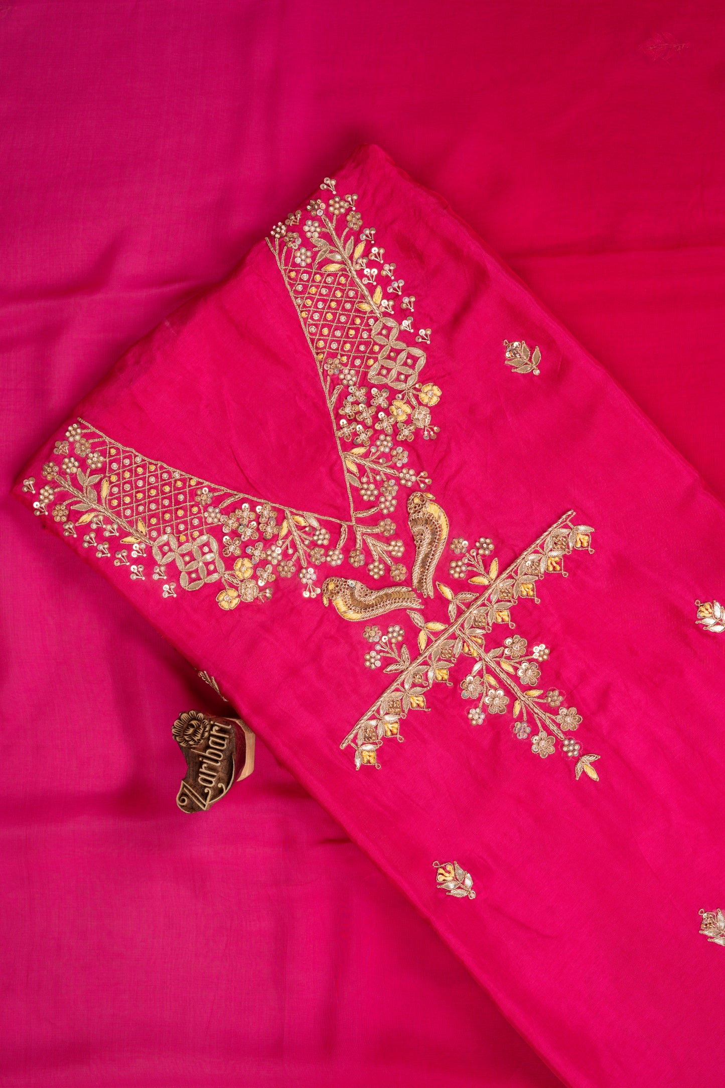 Rani Colour Upada Silk Unstitched Suit