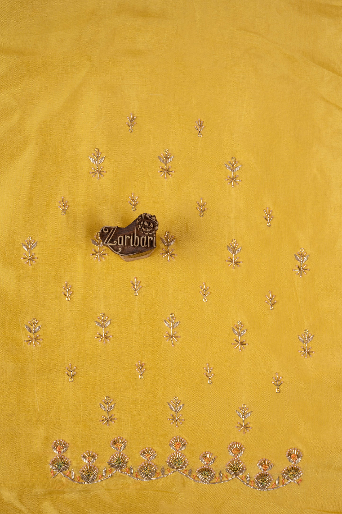 Yellow R5008 Upada Silk Unstitched Suit